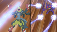 Flash Cannon being used by Roy's Mega Lucario.