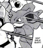 Nidoqueen first appeared as a Nidoran♀. She later appeared as a Nidorina on Cerise Island. She then appeared as a Nidoqueen in the battle with the Guile Hideout's rental Pokémon. Nidoqueen's nickname is Nido.