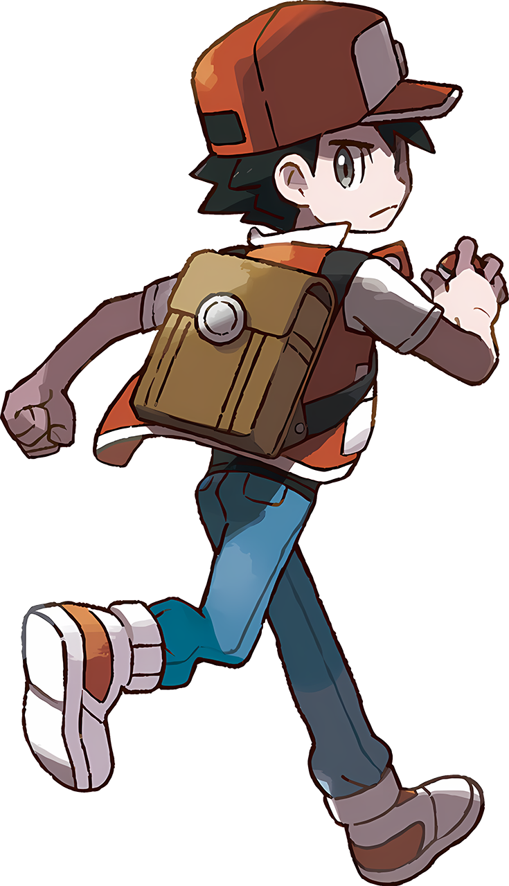 Pokémon trainer, anime boy, black hair, red eyes, fa