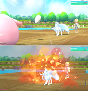 Egg Bomb depicted in Pokémon: Let's Go, Pikachu! and Pokémon: Let's Go, Eevee!