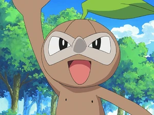 Nuzleaf in the anime.