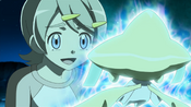 Jirachi glows and fulfills Gemma's wishes