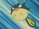 Harrison used Qwilfish in the Whirl Cup to battle Misty's Corsola, though got defeated.