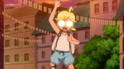 Clemont in his tank and shorts