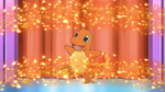 The host introduced Charmander, who got excited and carried off, knocking some parts of the stage it was on.