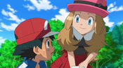 Serena gives Ash a napkin