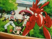 Scizor intimidates Team Rocket