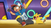 Pikachu yells angrily at Ash