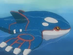 Kyogre was first seen in Team Magma's ship. Archie used this Pokémon against Lance and his Dragonite. After the battle with Maxie's Groudon, it was able to rescue Ash and his Pikachu, who was in the orb with Archie.