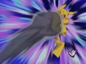 Dusclops punches Pikachu