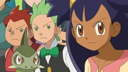 Stephan, Cilan and Iris are still confident Ash will win the battle.