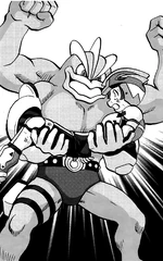 This Machamp is a Ride Pokémon used by Sun. It was called upon by Hapu to carry Sun when he was injured.