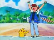 Ash and Pikachu came to Seafoam Island