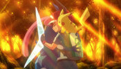 Ash and Ash-Greninja hugging each other