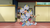 The Alolan Meowth hug Ash