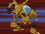 Eusine owned an Alakazam, who would help him in tracking down Suicune and battle it.