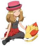 Second artwork of Serena and Fennekin