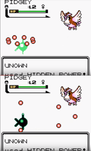 Unown generation 2 move learnset (Gold, Silver, Crystal)