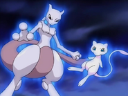 Mew and Mewtwo in Johto League Champions opening