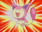 Skitty was caught in the Episode "I Feel Skitty!", when Torchic ran away from a training session with May and found a sick Skitty in the bushes. When Skitty was feeling better, she was playful and energetic and was caught by May.
