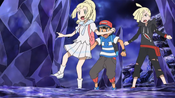 Lillie nearly got hurt by the rocks that Lusamine is summoning