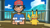 Ash and Pikachu wonder how Kukui and Burnet will react to the party.