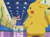 Pikachu finds Jessie sneaking up on it