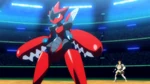 Wikstrom used his Scizor in a battle Diantha and her Gardevoir. Wikstrom also Mega Evolved his Scizor into Mega Scizor.