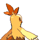 Combusken's Generation IV Shiny back sprite