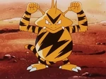 Electabuzz was the fifth Pokémon that Drake used to battle Ash, and was used to defeat his Bulbasaur. It then faced off against Charizard, who was able to defeat Electabuzz with a Seismic Toss attack.