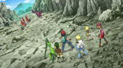 The heroes confronting Team Flare