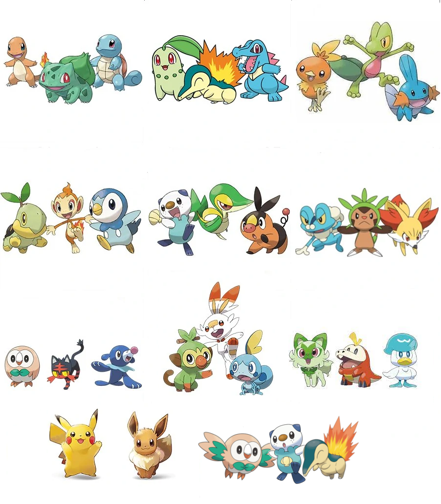 pokemon starters names