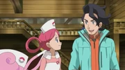 Professor Sycamore meeting up with Nurse Joy.