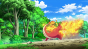 Charmeleon trying to stop Fletchinder's Flame Charge