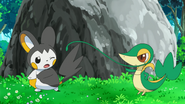 Snivy thinking Emolga is lying