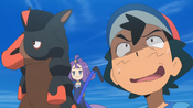 Ash sees that he has to climb in order to reach Tapu Bulu