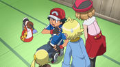 Ash was splashed by a doll with a cup of tea