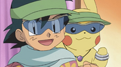 Ash and Pikachu with glasses