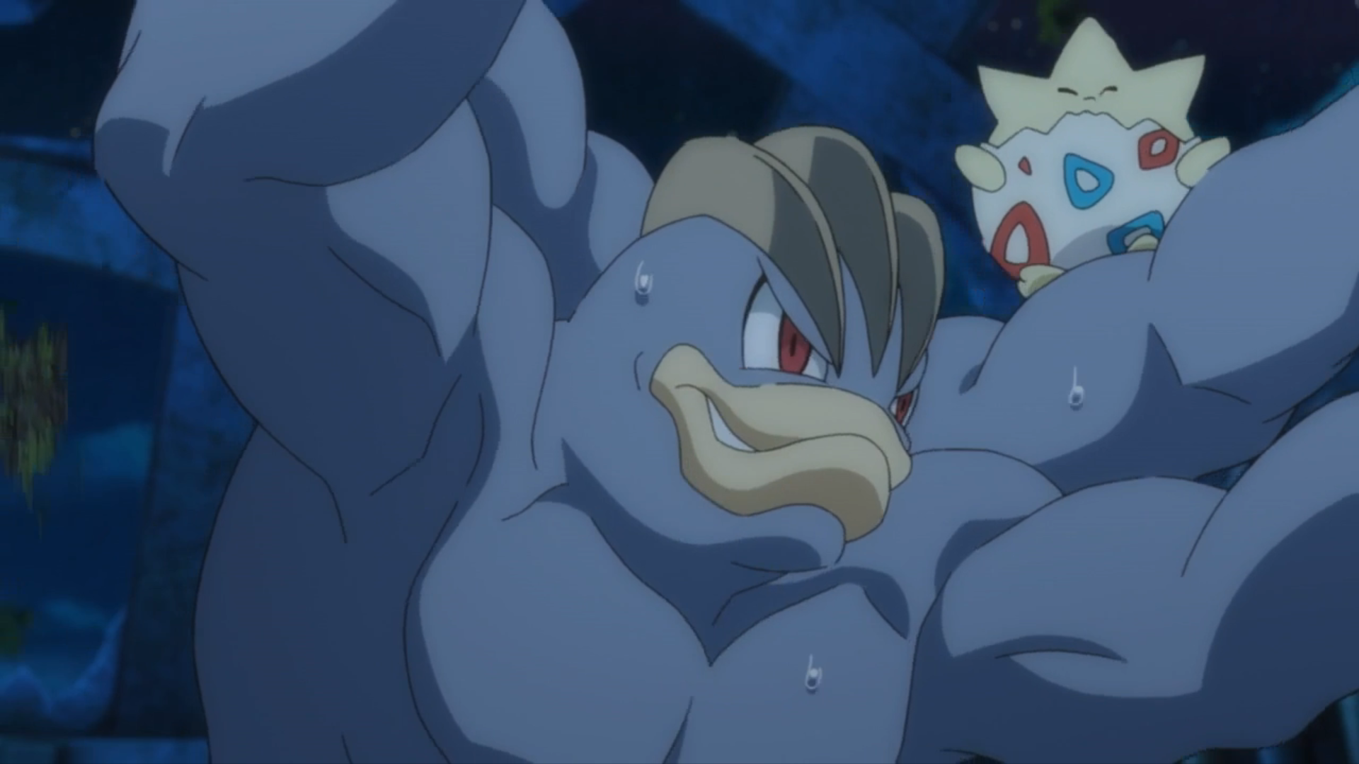 This Machamp is a Fighting-type Pokémon owned by Harriet. 