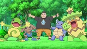 Tierno's Wartortle along with Tierno's latest Pokémon team.