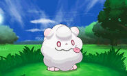 Swirlix in battle.