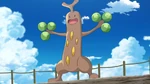 After the heroes split up at the labyrinth, Ash teamed up with Sudowoodo to come out of the maze.