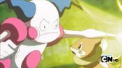 Mr. Mime misses Buizel