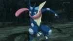 Greninja appeared in the same image as its trainer when Sanpei was talking about his brothers.