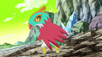 A Pokémon owned by Mirror Ash. It is shown to be very cowardly, the opposite of Ash's Hawlucha.