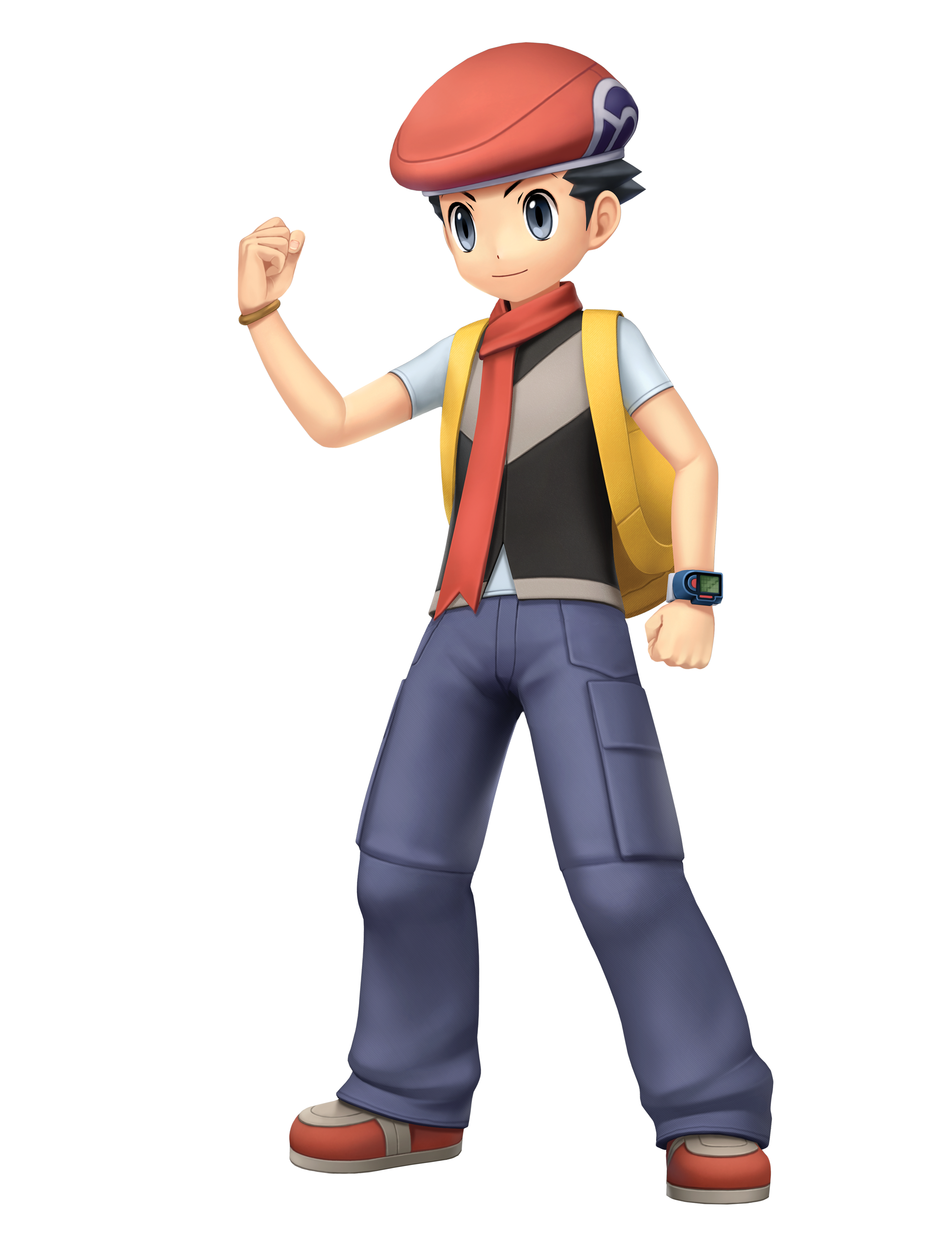 pokemon trainer,boy and cool and handsome.wearing re