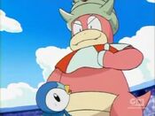 Slowking supports Piplup