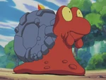 Mag was Flannery's Slugma, who evolved into a Magcargo, during the battle with Team Rocket. Flannery also used Mag in the Gym battle against Ash's Corphish.