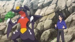Garchomp was the first Pokémon shown to be owned by Professor Sycamore. When Team Rocket made it out of control, Ash helped to retrieve it.