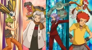 The Sinnoh Elite Four in the anime.
